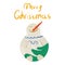 Merry festive snowman, christmas and new year card,  illustration in hand drawing style