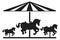 Merry-go-round icon. Black horse carnival ride silhouette
