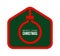 Merry Home Christmas 2020 Card with Funny Vector Minimalist Icon. staying at home badge in Quarantine. COVID-19 Reaction