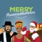 Merry Kwanzukkahmas with Rabbi, Santa and African woman