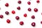 Merry. Red cherries, ripe berries on a white background.