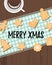 Merry Xmas text with winter holidays traditional cookies.