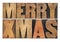 Merry Xmas in wood type