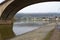 Mertert, Luxembourg - 11 30 2023: Border river Sûr flowing into the Moselle, light flood