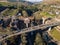 MERTHYR TYDFIL, WALES - FEBRUARY 06 2023: Aerial view of major roadworks and construction of section 5 of the upgraded A465