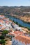 Mertola city on the riverside of Guadiana and the bridge on the