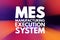 MES - Manufacturing Execution System acronym, business concept background