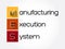 MES - Manufacturing Execution System acronym, business concept background