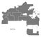 Mesa Arizona city map with neighborhoods grey illustration silhouette shape