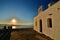Mesa Panagia church at sunset. Plaka, Milos. Cyclades islands. Greece