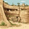 Mesa Verde. Mesa Verde hand-drawn comic illustration. Vector doodle style cartoon illustration