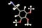 Mescaline molecule, a natural hallucinogenic substance present in the flesh of several cacti