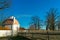 Meseberg, Brandenburg, Germany - december 30, 2020: garden pavilion of the Meseberg mansion