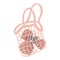 mesh bag with beets for eco friendly living isolated vector. Fashion buyer of the Vegan Zero Waste concept. Colorful hand drawn