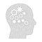 Mesh Vector Human Mind Gears Icon