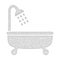 Mesh Vector Shower Bath Icon