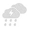 Mesh Vector Thunderstorm Clouds Icon