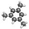 Mesitylene aromatic hydrocarbon molecule. Important solvent in chemical industry and volatile organic compound VOC pollutant in.