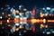 Mesmerizing abstract night with city lights bokeh in urban cityscapes