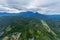 Mesmerizing aerial photo of Crocker Range, Sabah, Malaysia. Stunning Mount Kinabalu with lenticular cloud