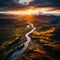 Mesmerizing aerial view of vast landscapes with graceful drones