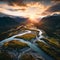 Mesmerizing aerial view of vast landscapes with graceful drones