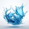 Mesmerizing Aqua Eruption: A Vivid Splash of Blue Water on a Pristine White Canvas