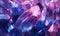 Mesmerizing array of crystals in blue and purple. AI generative