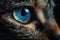 Mesmerizing Blue Eye of a Feline or Reptile. Perfect for Posters and Web Design.