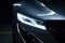 A mesmerizing close-up on the headlights of a groundbreaking new concept car. Generative Ai