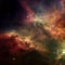 Mesmerizing digital art of the starry galaxy with gas clouds in different colors