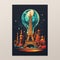 Mesmerizing Displate with Assortment of Hourglasses featuring Famous World Landmarks