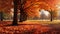 A mesmerizing display of autumn\\\'s beauty, with trees adorned in shades of red and orange.