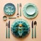 Mesmerizing Display of Precision-Cut Geometric Shapes Featuring Cutlery and Dishes