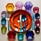 Mesmerizing Display of Precision-Cut Geometric Shapes Featuring Cutlery and Dishes