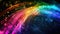 A mesmerizing display of rainbow-colored sparks and plasma light trails, vibrant and full of energy, Ai Generated