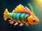 Mesmerizing Fish vibrant colors digital paiting AI generated