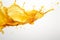 Mesmerizing golden honey splash suspended in mid air, elegantly isolated on a pure white background