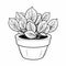 Mesmerizing Hand Drawn Potted Plant Illustration On White Background