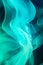 Mesmerizing holographic chromium smoke swirl on vivid turquoise gradient backdrop