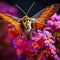 Mesmerizing Macro Shot of Hummingbird Hawk-Moth Sipping Nectar