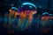 Mesmerizing Neon Jellyfish: 8K Concept Art with Serene Bubbles and Unreal Engine Magic