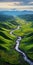 Mesmerizing Optical Illusion: A Stunning Green Valley With Flowing River