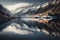 Mesmerizing Reflection of Snowy Mountains in Lake. Perfect for Wallpapers.