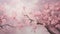 A mesmerizing scene of pink cherry blossoms in full bloom, creating a dreamy and ethereal atmosphere.