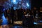 A mesmerizing scene unfolds in Celestial Elegance, as a diverse group of individuals convene in a grand room illuminated