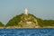 Mesmerizing shot of Christ the Savior statue in Hundred Island, Alaminos, Pangasinan