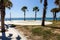 Mesmerizing shot of the palm trees and a seascape captured in Torrevieja, Spain