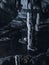 Mesmerizing shot of stalactites in the cave