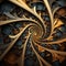 Mesmerizing spiral fractal dance of complexity, Generative AI